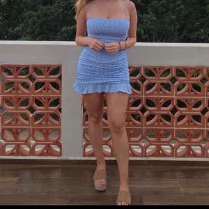 Princess Polly Floral Mini Dress in Blue (Sundress)